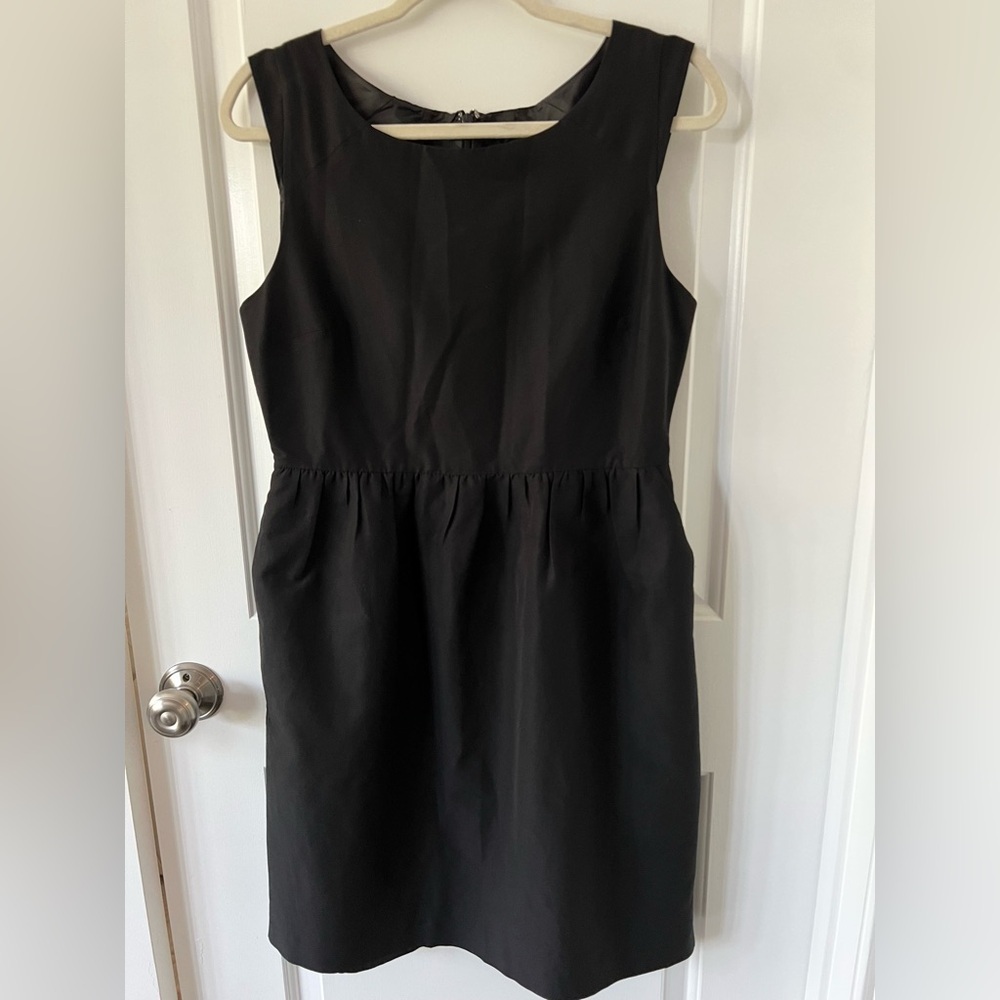 J. Crew Black A-Line Cotton Silk Dress | Size 10